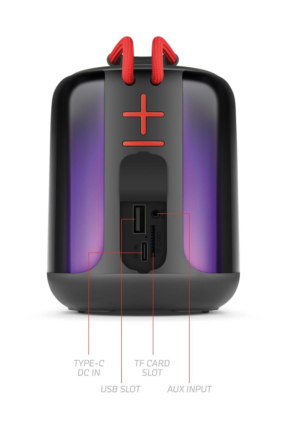 Powerway Capsule Taşınabilir Bluetooth Hoparlör Ses Bombası Yüksek Ses Gücü Sese Duyarlı LED Işık